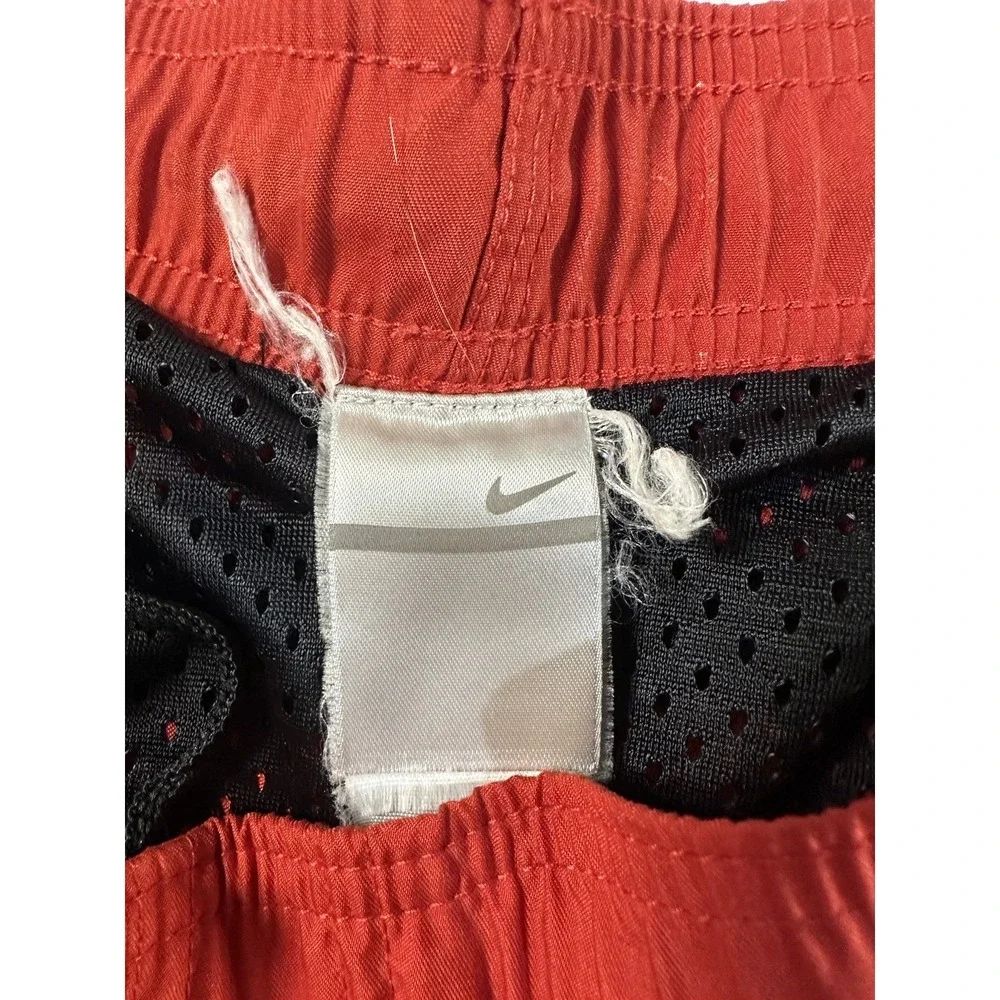 Nike Red Black Men's‎ Swim Trunks Size L Pockets - Vintage Nike Swim Shorts